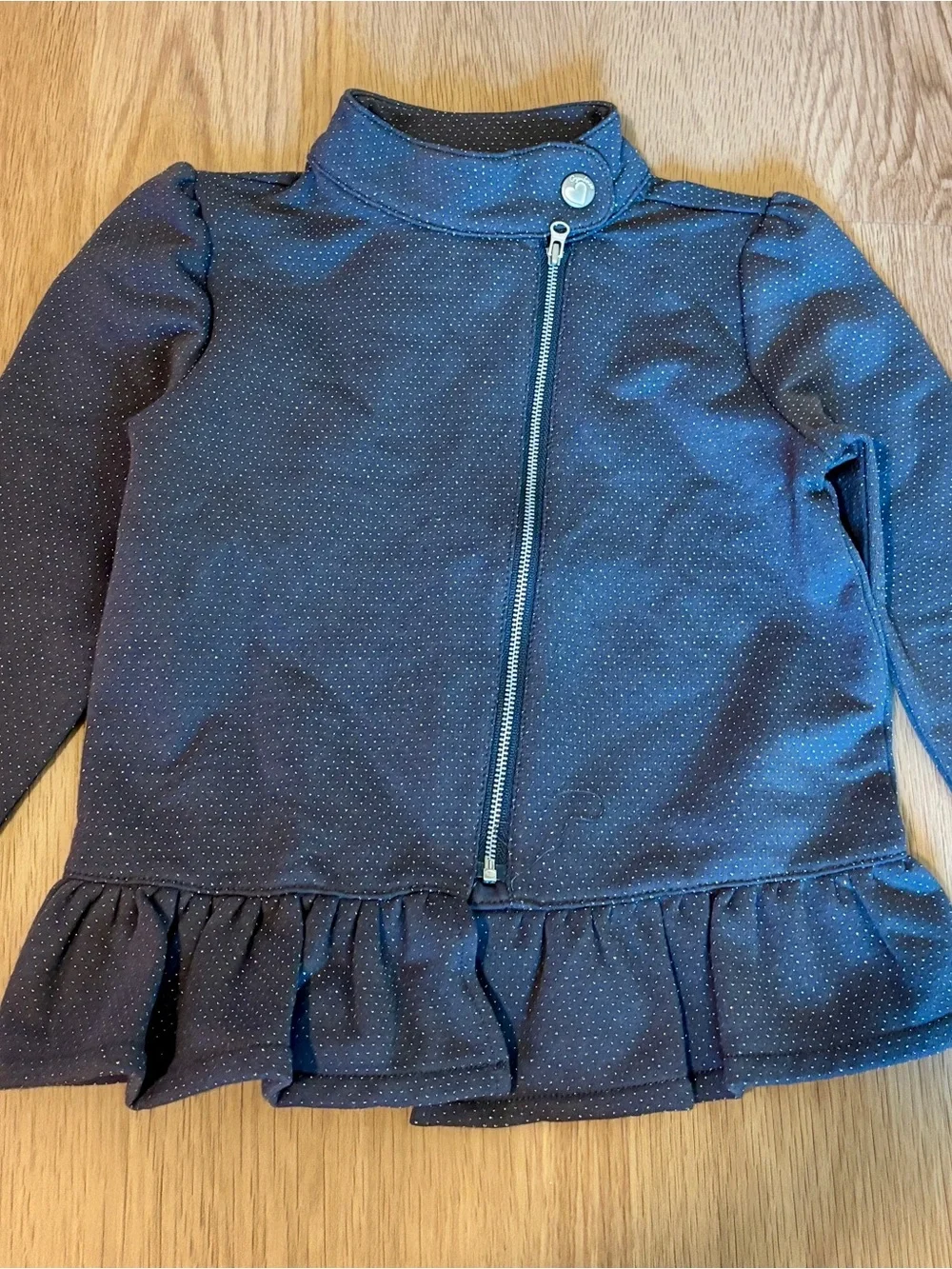 Gymboree grey Zip-Front Ruffle Jacket